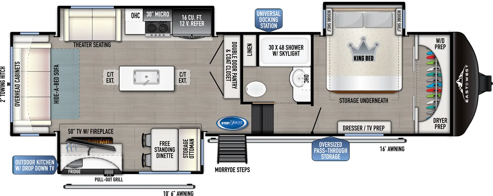 2023 EAST TO WEST RV TANDARA 321RL-OK, , floor-plans-day image number 0